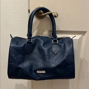 Elegant Navy Brooks and Brothers Blue Leather Handbag